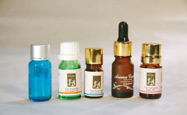 El vidrio coloreado azul miniatura del aceite esencial embotella 5ml-10ml con el reductor y el casquillo del orificio del PESO